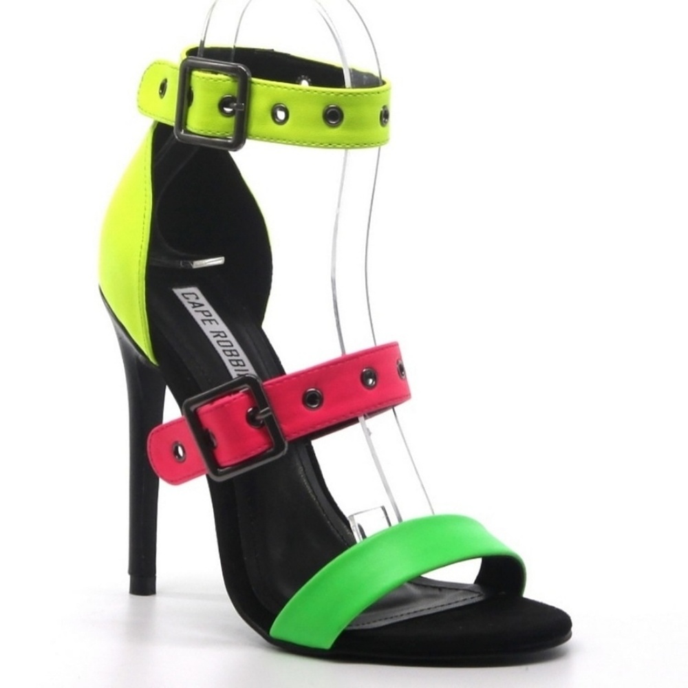 Neon Strappy Heels